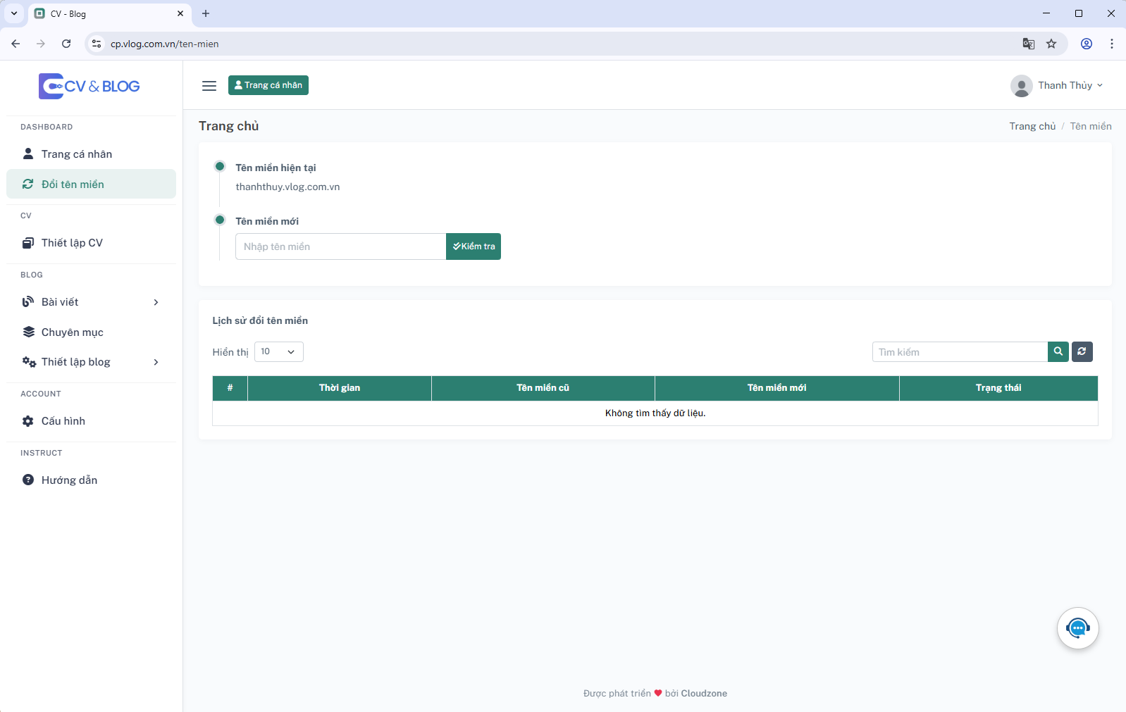Hướng Dẫn Đổi Tên Miền Website CV & Blog cá nhân